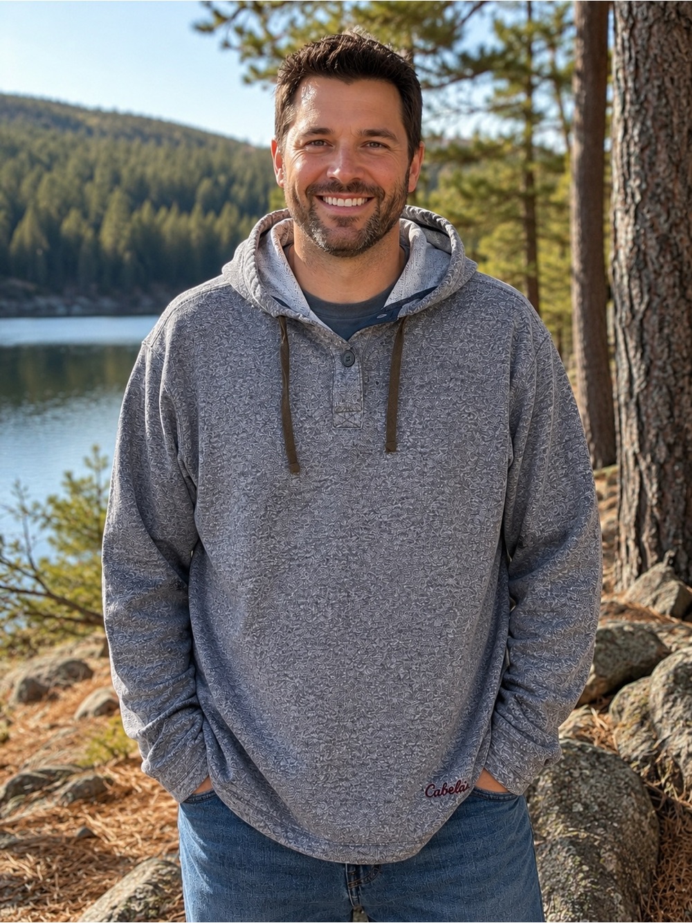 Cabela’s Men’s 2XL Heather Gray Sweater Hoodie | Like New
